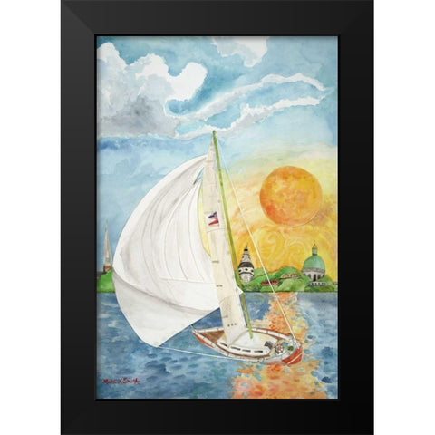 Day Sail Black Modern Wood Framed Art Print by Smith, Kaeli