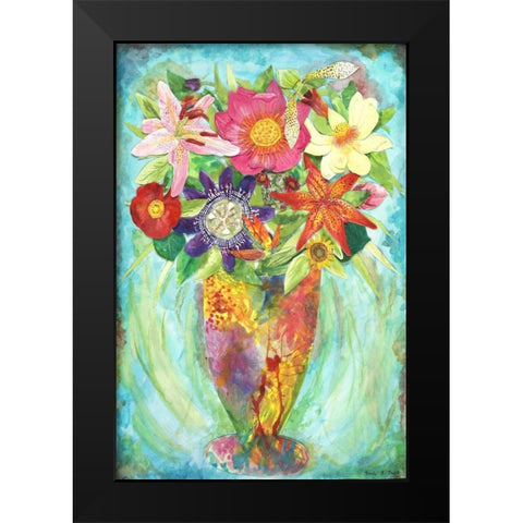 Grandes Flower Black Modern Wood Framed Art Print by Smith, Kaeli