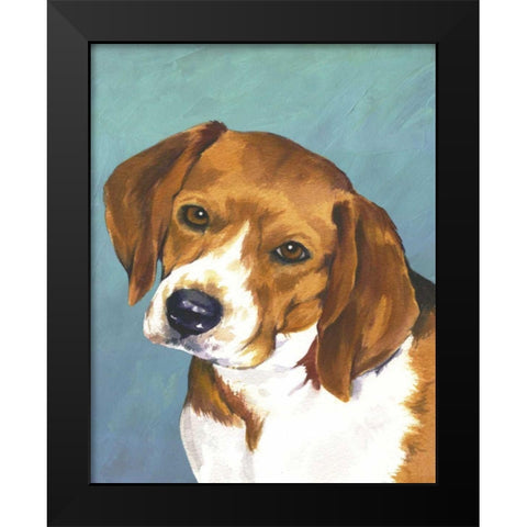 Dog Portrait-Beagle Black Modern Wood Framed Art Print by Sands, Jill