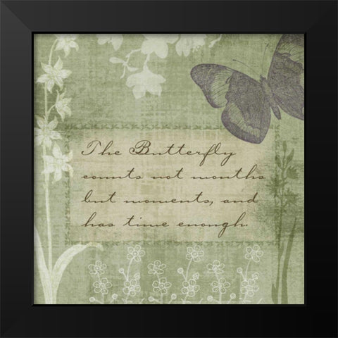 Butterfly Notes VII Black Modern Wood Framed Art Print by Beth Anne Creative