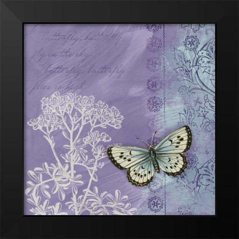 Butterfly Notes VIII Black Modern Wood Framed Art Print by Beth Anne Creative