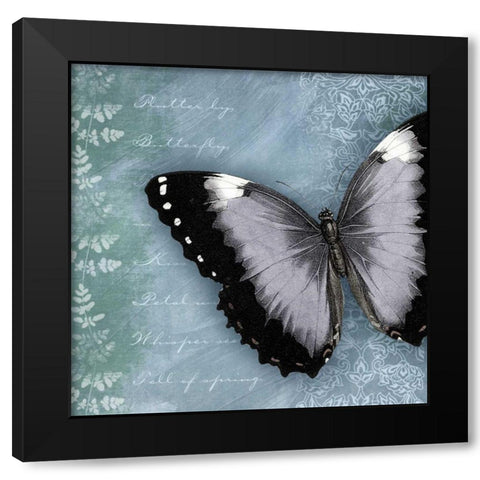 Butterfly Notes X Black Modern Wood Framed Art Print by Beth Anne Creative
