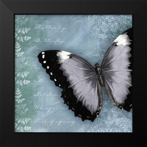 Butterfly Notes X Black Modern Wood Framed Art Print by Beth Anne Creative
