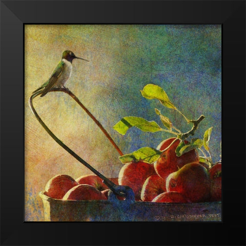 Apples and Hummer Black Modern Wood Framed Art Print by Vest, Chris