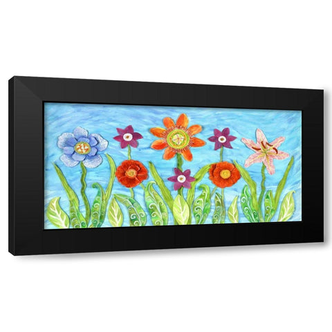 Flower Play I Black Modern Wood Framed Art Print by Smith, Kaeli