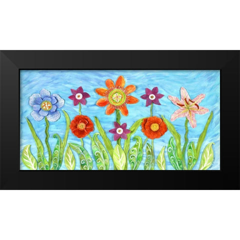 Flower Play I Black Modern Wood Framed Art Print by Smith, Kaeli