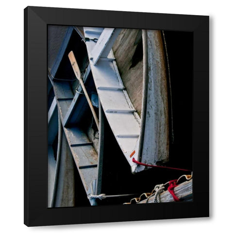 Wooden Rowboats V Black Modern Wood Framed Art Print with Double Matting by Perry, Rachel