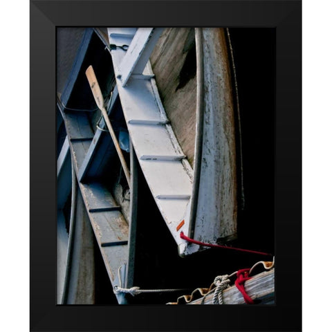 Wooden Rowboats V Black Modern Wood Framed Art Print by Perry, Rachel