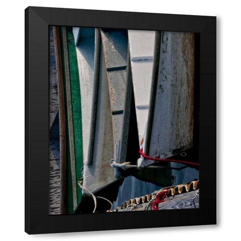 Wooden Rowboats VII Black Modern Wood Framed Art Print with Double Matting by Perry, Rachel