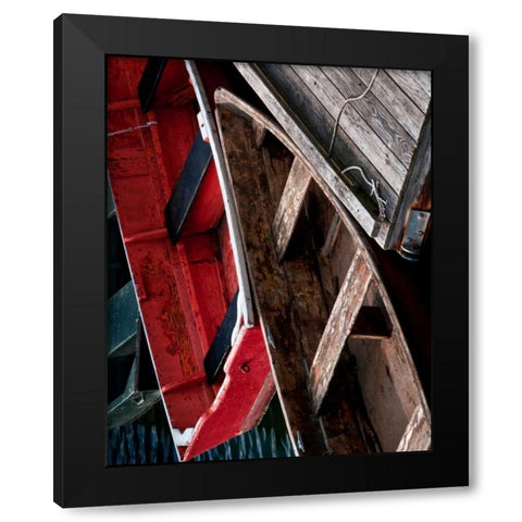 Wooden Rowboats X Black Modern Wood Framed Art Print with Double Matting by Perry, Rachel