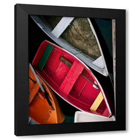 Wooden Rowboats XII Black Modern Wood Framed Art Print with Double Matting by Perry, Rachel
