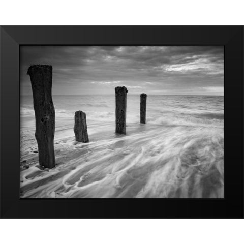 Outward Tide Black Modern Wood Framed Art Print by Henson, Martin