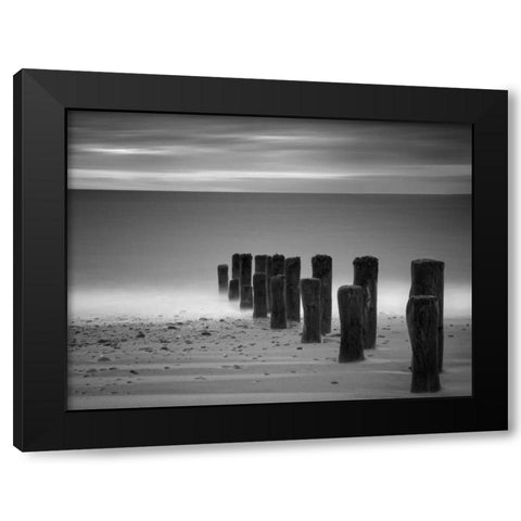 Marching Black Modern Wood Framed Art Print by Henson, Martin