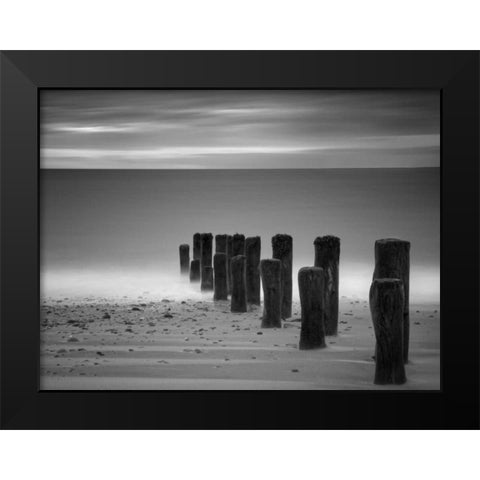 Marching Black Modern Wood Framed Art Print by Henson, Martin