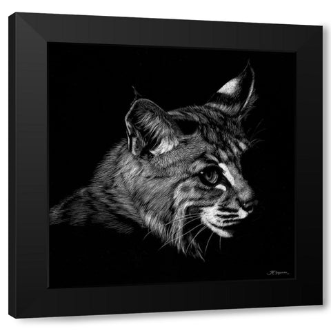 Wildlife Scratchboards IX Black Modern Wood Framed Art Print with Double Matting by Chapman, Julie T.