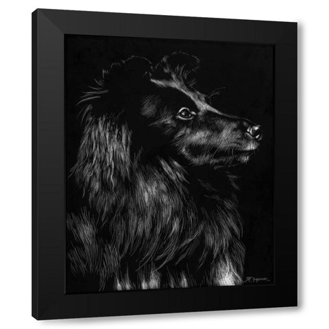 Canine Scratchboard VI Black Modern Wood Framed Art Print with Double Matting by Chapman, Julie T.