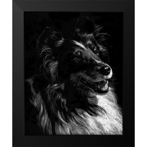 Canine Scratchboard XI Black Modern Wood Framed Art Print by Chapman, Julie T.