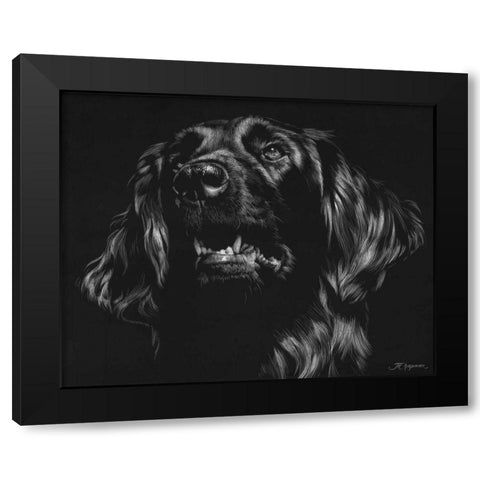 Canine Scratchboard XV Black Modern Wood Framed Art Print with Double Matting by Chapman, Julie T.
