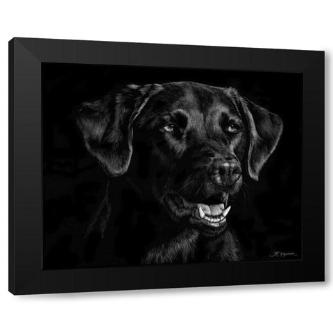 Canine Scratchboard XVII Black Modern Wood Framed Art Print by Chapman, Julie T.