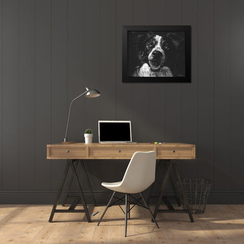 Canine Scratchboard XVIII Black Modern Wood Framed Art Print by Chapman, Julie T.