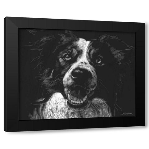 Canine Scratchboard XVIII Black Modern Wood Framed Art Print by Chapman, Julie T.