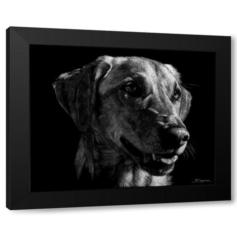 Canine Scratchboard XXIV Black Modern Wood Framed Art Print with Double Matting by Chapman, Julie T.
