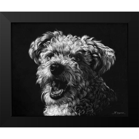 Canine Scratchboard XXV Black Modern Wood Framed Art Print by Chapman, Julie T.