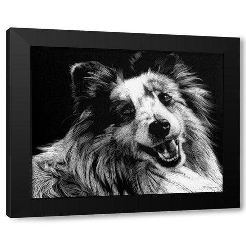 Canine Scratchboard XXVI Black Modern Wood Framed Art Print by Chapman, Julie T.
