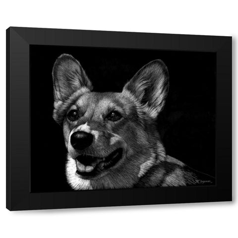 Canine Scratchboard XXIX Black Modern Wood Framed Art Print with Double Matting by Chapman, Julie T.