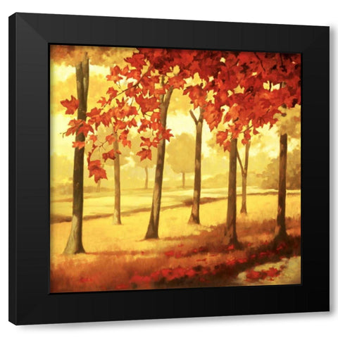 Golden October I Black Modern Wood Framed Art Print with Double Matting by Reynolds, Graham
