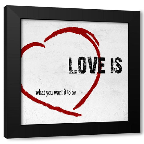 Love Is Black Modern Wood Framed Art Print by James, Andrea