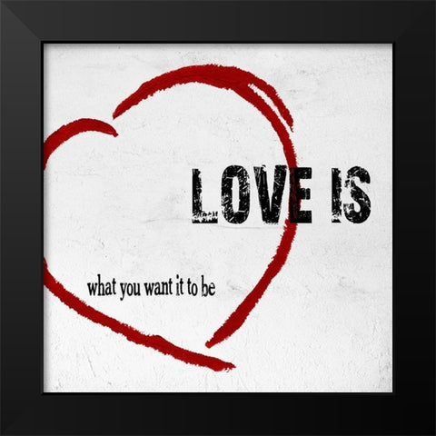 Love Is Black Modern Wood Framed Art Print by James, Andrea