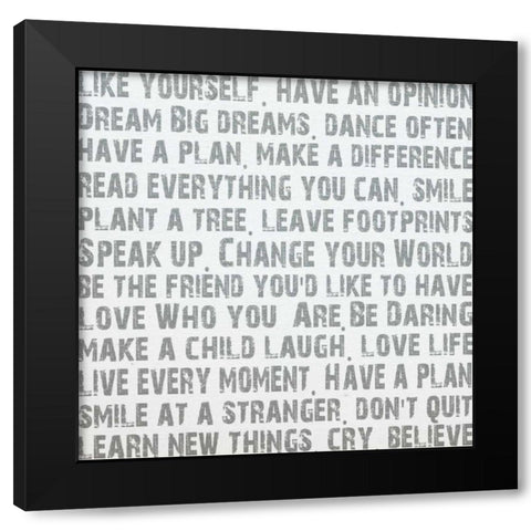 Words Black Modern Wood Framed Art Print with Double Matting by James, Andrea