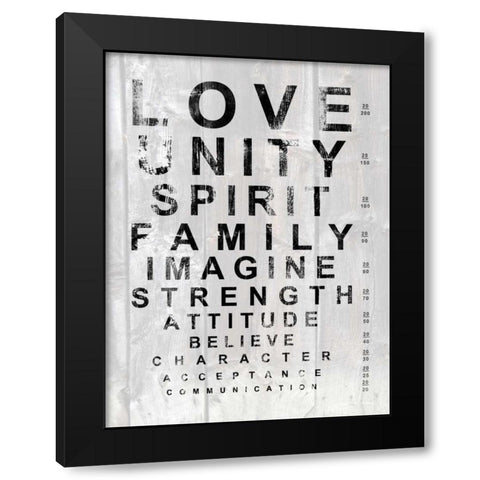 Eye Chart I Black Modern Wood Framed Art Print by James, Andrea