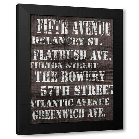 Streets of New York II Black Modern Wood Framed Art Print by James, Andrea