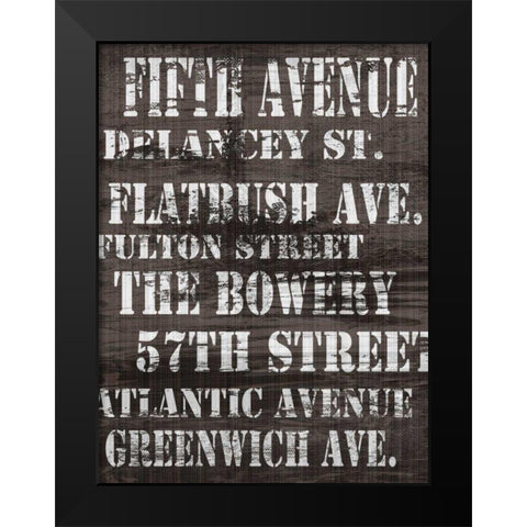 Streets of New York II Black Modern Wood Framed Art Print by James, Andrea