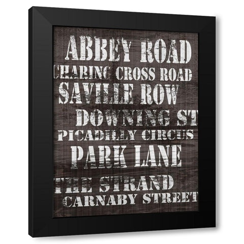 Streets of London I Black Modern Wood Framed Art Print with Double Matting by James, Andrea