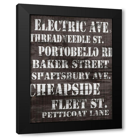 Streets of London II Black Modern Wood Framed Art Print by James, Andrea