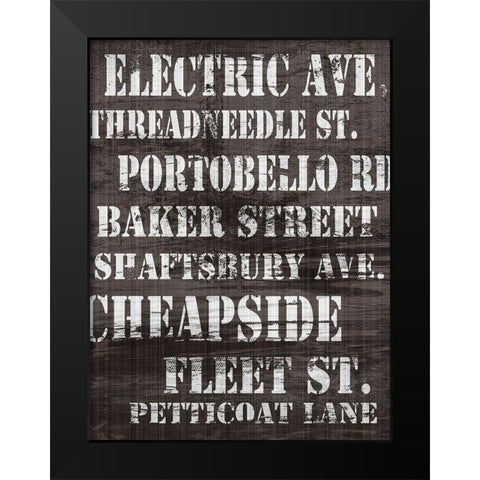 Streets of London II Black Modern Wood Framed Art Print by James, Andrea