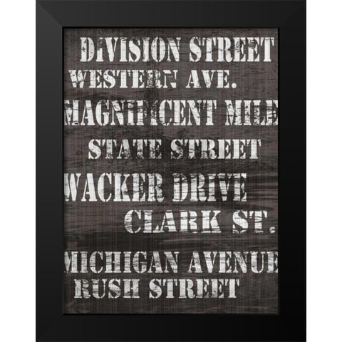 Streets of Chicago I Black Modern Wood Framed Art Print by James, Andrea