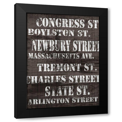 Streets of Boston I Black Modern Wood Framed Art Print by James, Andrea