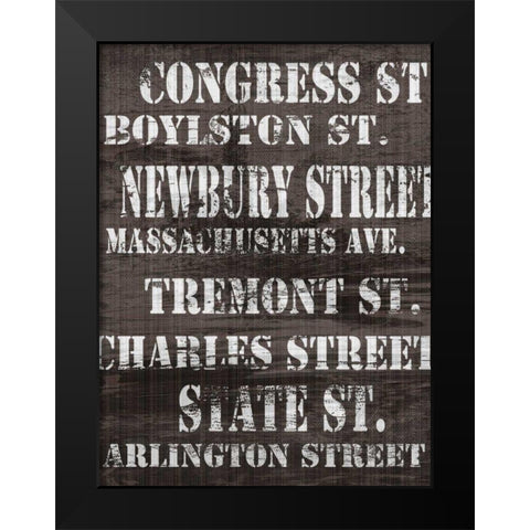 Streets of Boston I Black Modern Wood Framed Art Print by James, Andrea