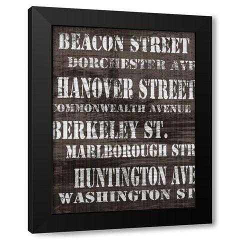 Streets of Boston II Black Modern Wood Framed Art Print with Double Matting by James, Andrea