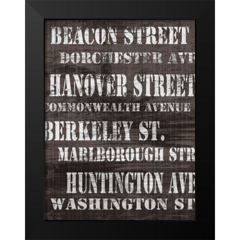 Streets of Boston II Black Modern Wood Framed Art Print by James, Andrea