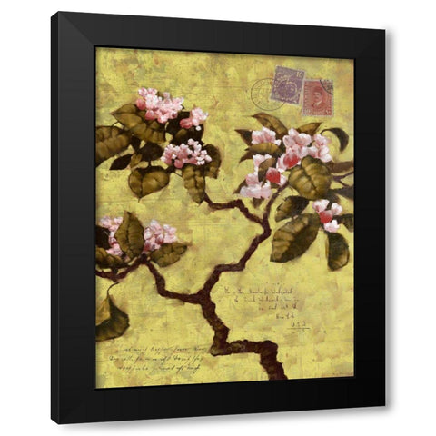 Postage V Black Modern Wood Framed Art Print with Double Matting by Novak, Rick