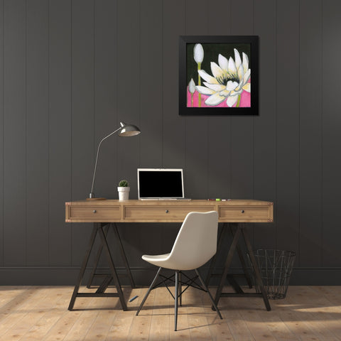 Bliss Lotus III Black Modern Wood Framed Art Print by Fuchs, Jodi