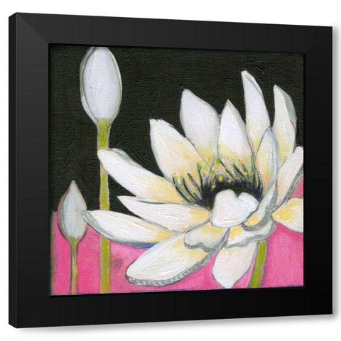 Bliss Lotus III Black Modern Wood Framed Art Print by Fuchs, Jodi
