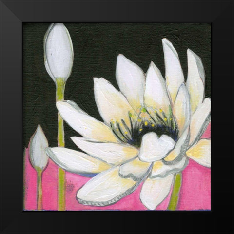 Bliss Lotus III Black Modern Wood Framed Art Print by Fuchs, Jodi
