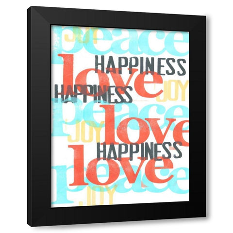 Peace-Love-Joy III Black Modern Wood Framed Art Print with Double Matting by Velasquez, Deborah