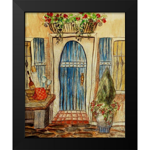 Greek CafT I Black Modern Wood Framed Art Print by Harrington, Danielle